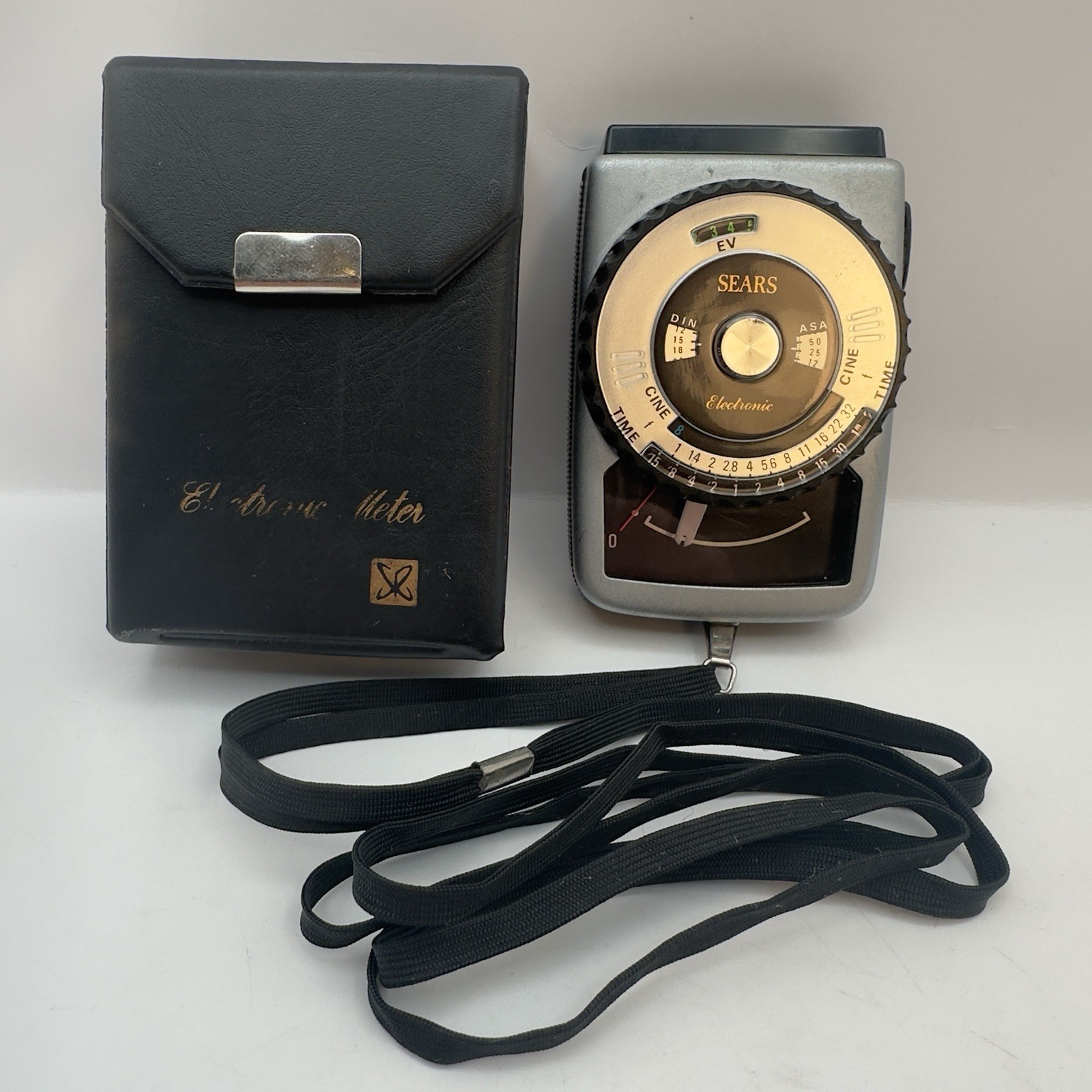 Vintage Light Meter Sears Electronic Camera Movie & Photo w/ Leather Case Japan