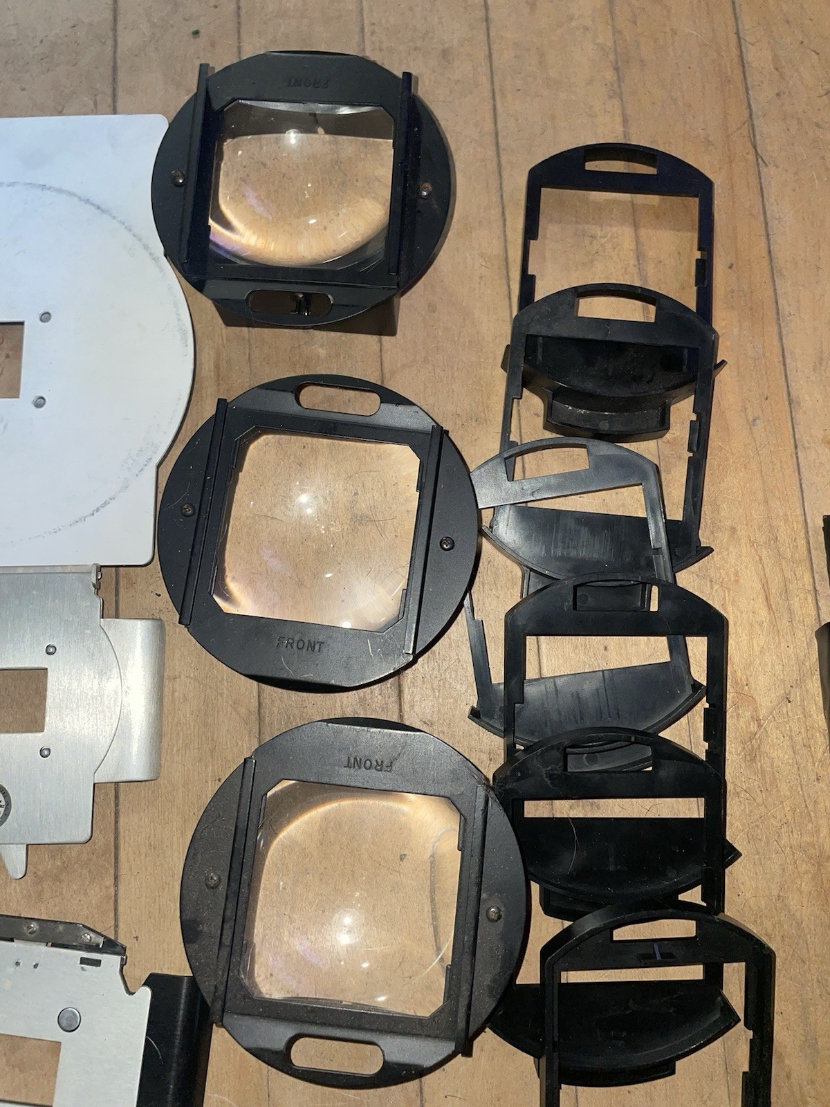 Vintage Photography Studio Accessories Lot Negative Film Lenses Etc.