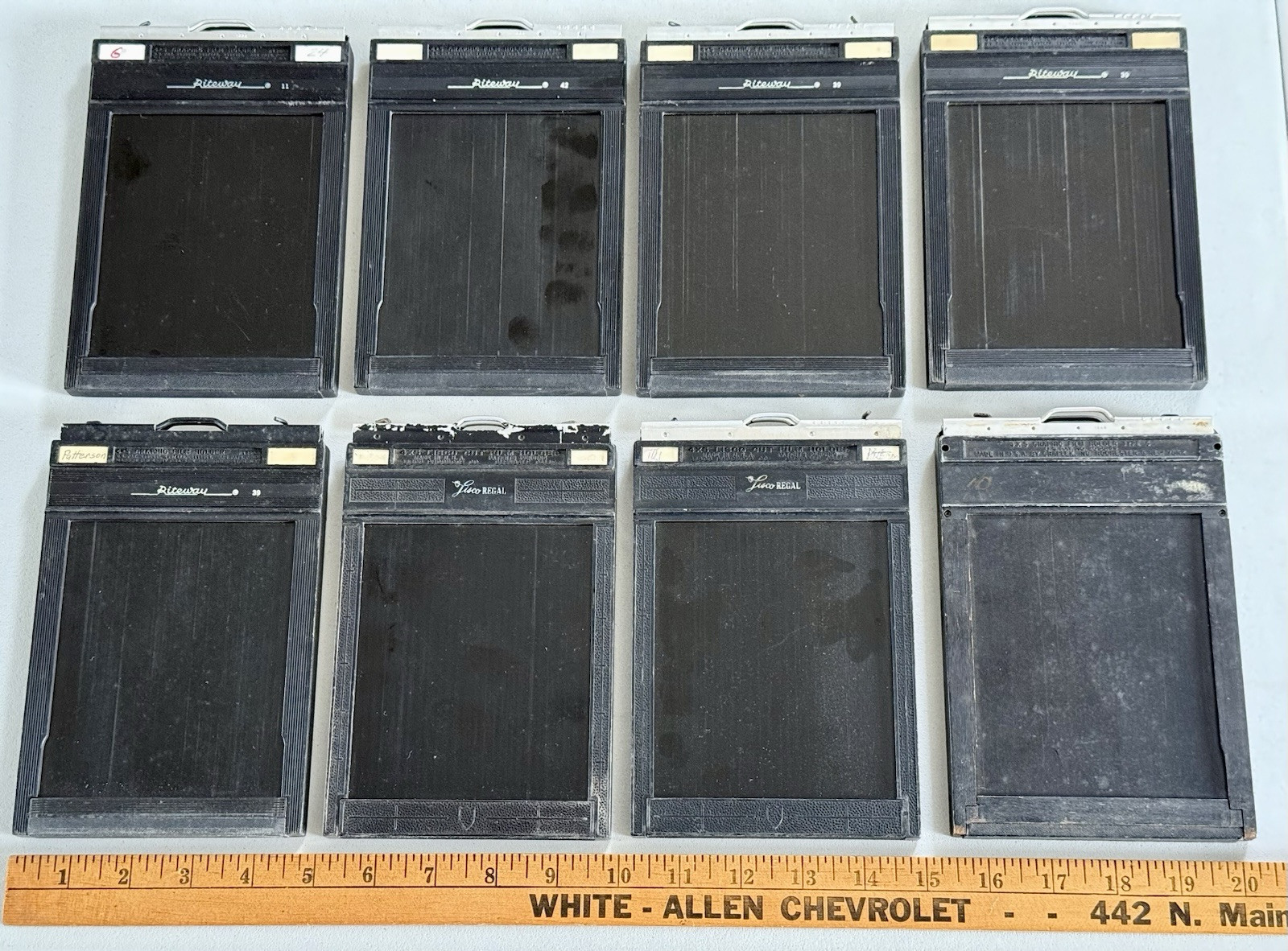 Mixed Lot of 8 Riteway Lisco Regal Graflex 4″ x 5″ Graphic Cut Film Holders 4×5