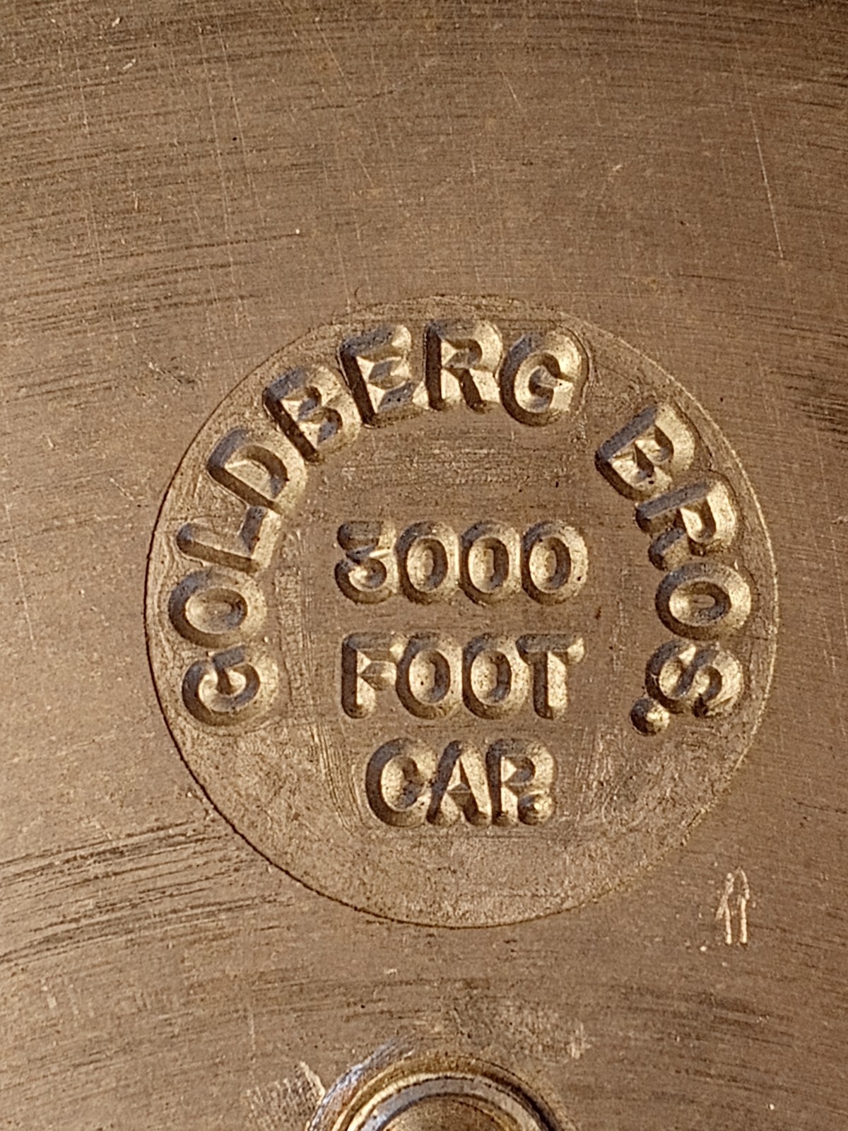 Antique Embossed Logo Goldberg Bros 3000 Ft 35mm Thick Aluminum Film Reel w/Case