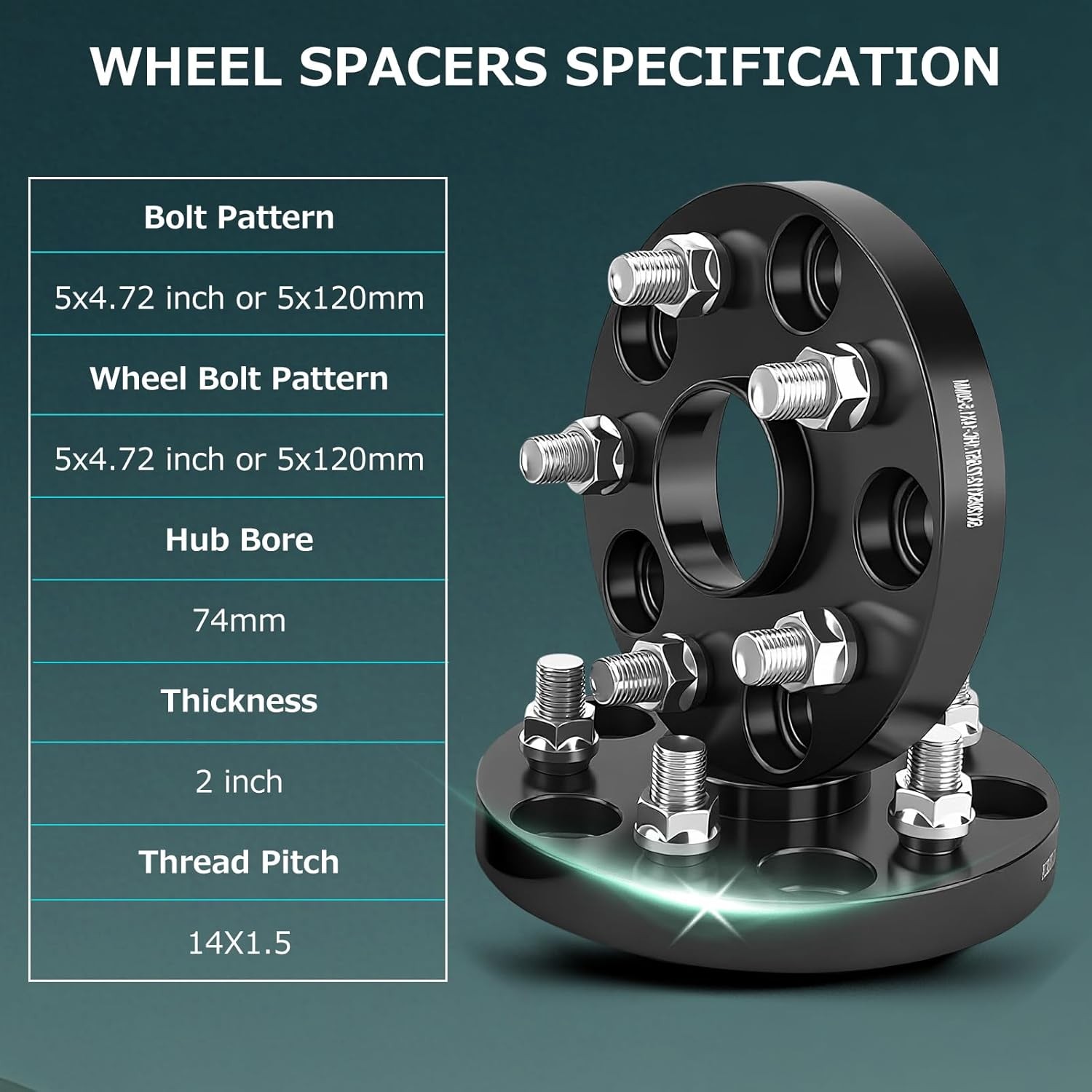 4PCS 5×4.72 to 5×4.4 Wheel Spacers 20mm with 5 Lug for 5x120mm to 5x112mm