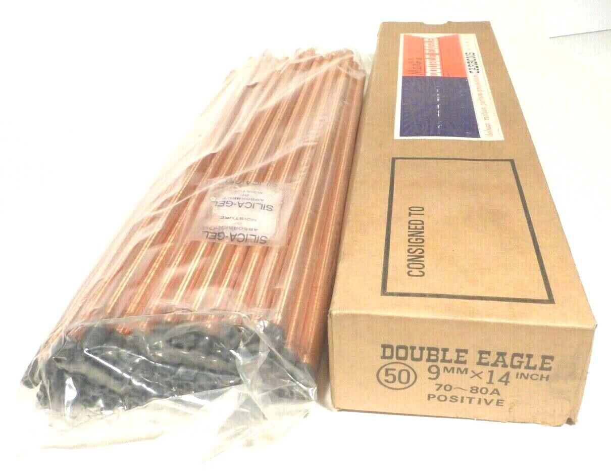 nos CARBON ARC RODS * MARBLE DOUBLE EAGLE – BOX OF 50 .. 9mm X 14 inch POSITIVES