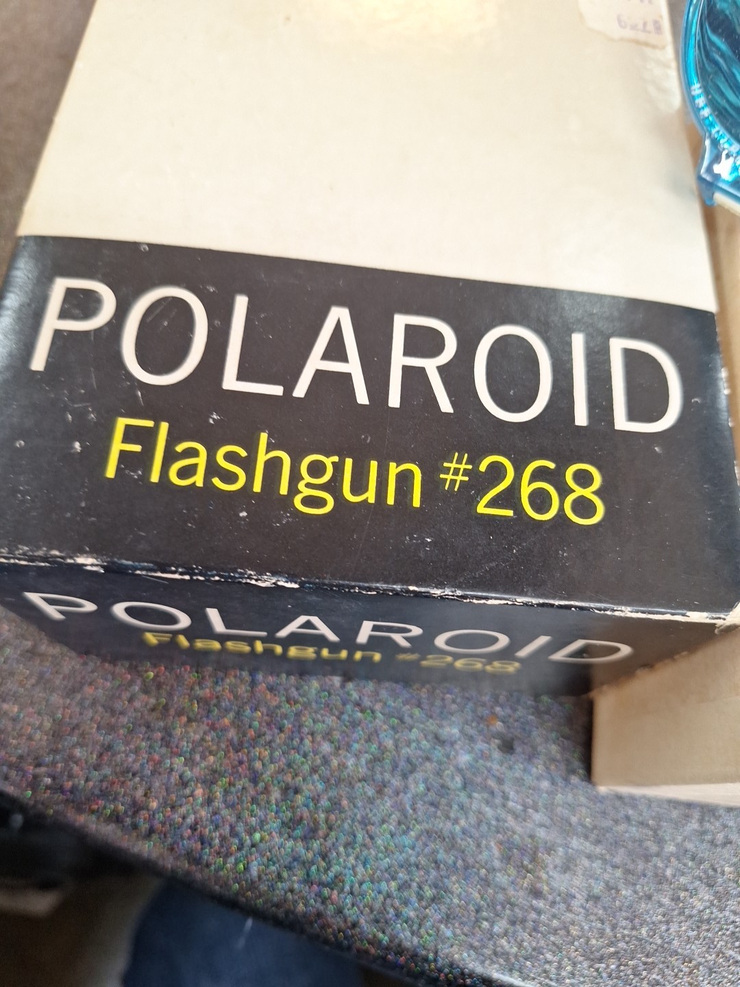 Vintage Polaroid Model 268 Flash Bulb Attacment with Blue Lens ~ Orginal Box