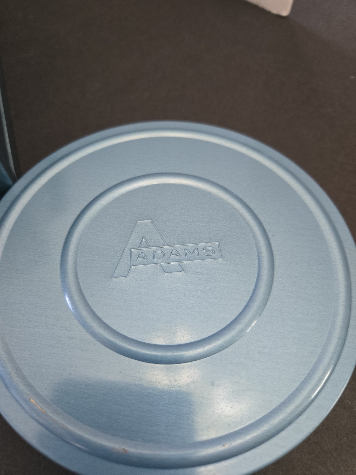 Vintage Adams Metal Film Can Storage Case,6 Box Containers