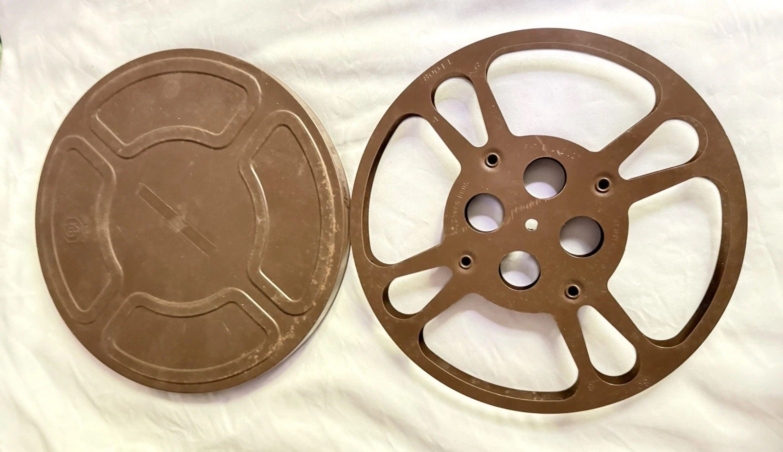 Goldberg Bros 800’ Metal 16mm Movie Reel with Matching Can Vintage