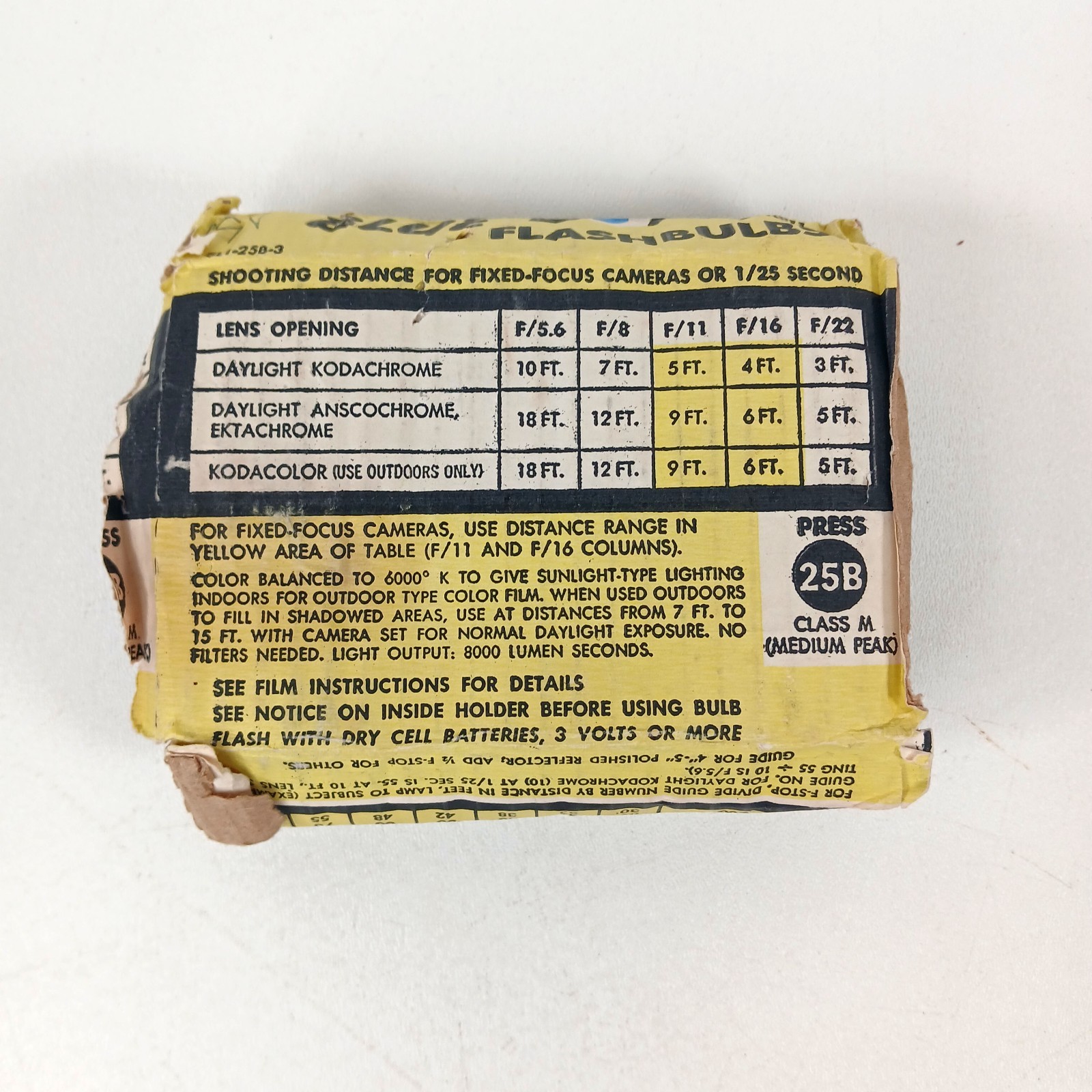6 VTG Sylvania Blue Dot Flash Bulbs Press 25B for Polaroid Cameras