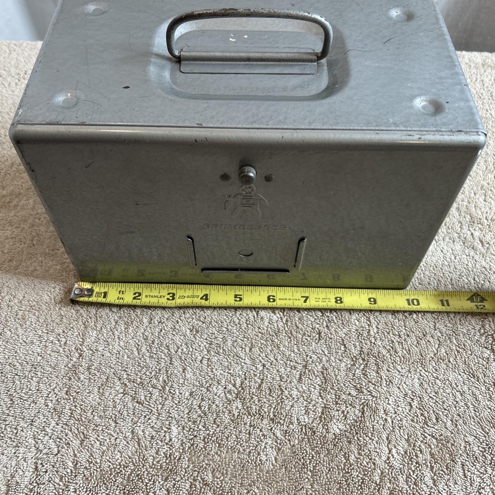 Vintage Brumberger Metal 8mm Film Chest Carrying Case 12 Slots 200-B01