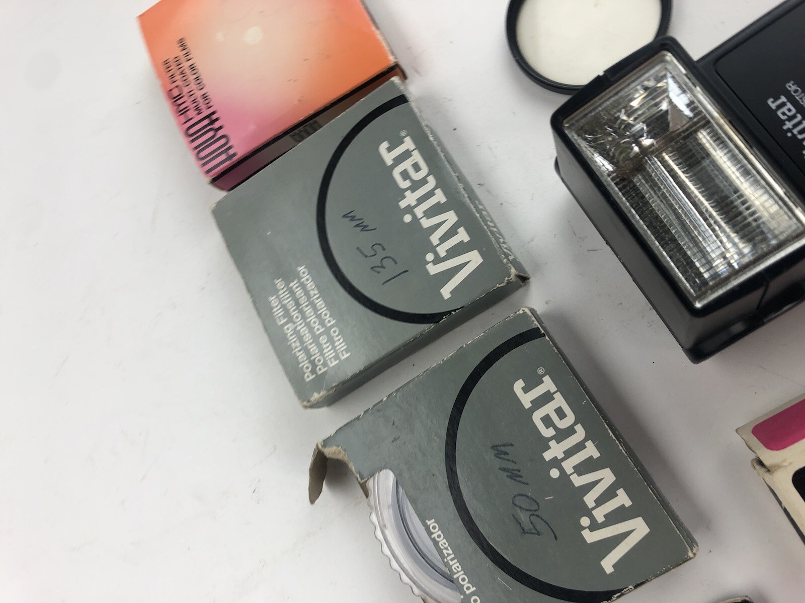 Vtg Camera Accessories Lot Filters Macro Adapter And Flash Hoya Vivitar