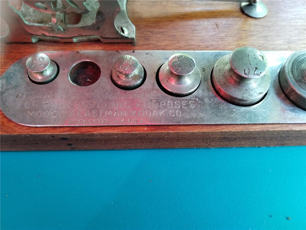 Vintage Eastman Kodak Studio Scale balance w/ weights and pans Darkroom