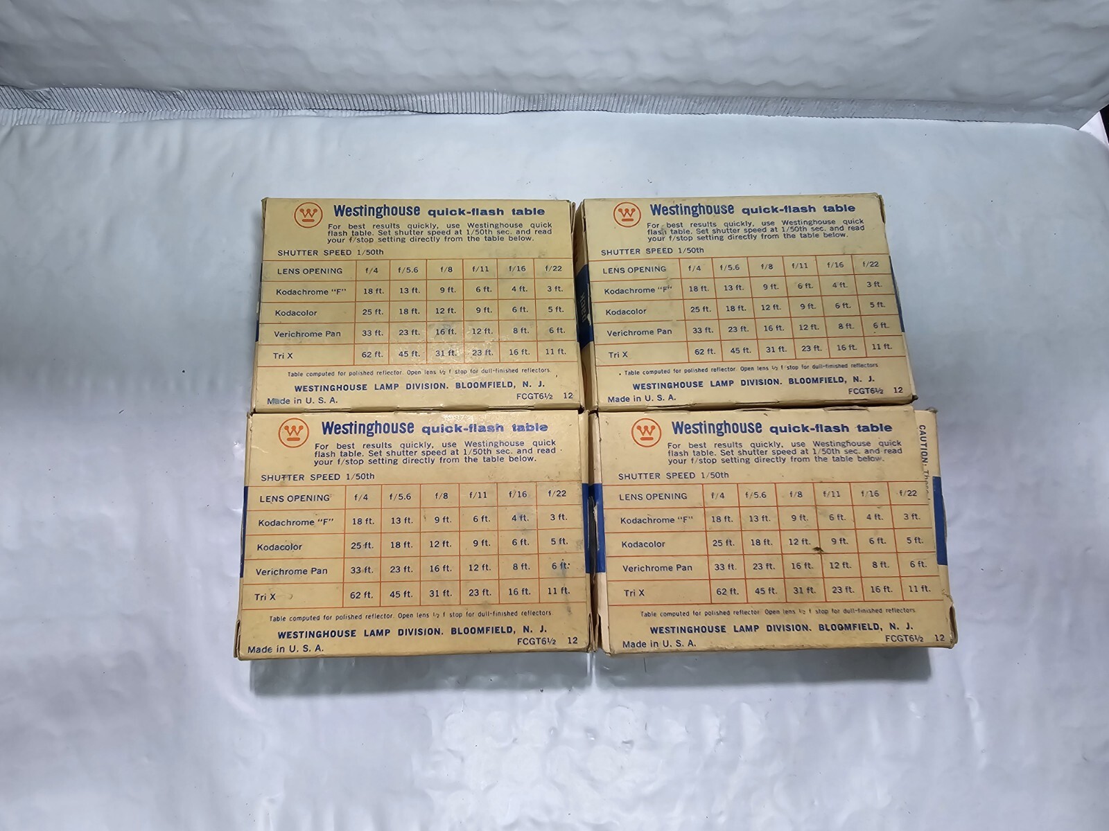 Vintage Lot of 4 Boxes (21) Westinghouse Flash Bulbs M2