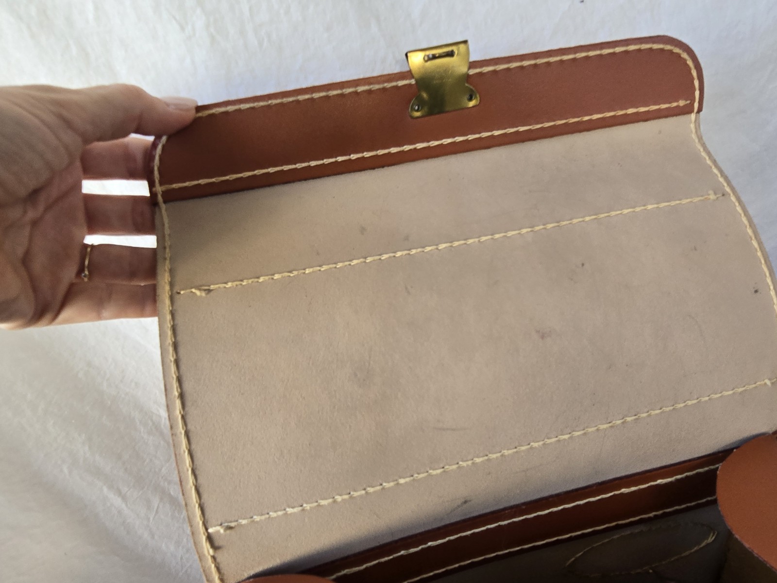 Vintage Diamond C515 Camera Bag Brown Genuine Leather Made in USA