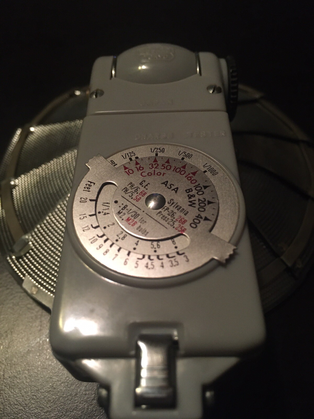 Rare Nikon Nippon Kogaku Tokyo Fan Flash w/ Original Leather Case