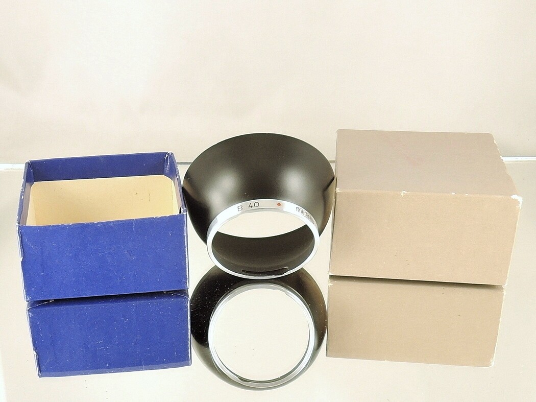 Shade hood Flexaret Meopta round bayonet B40 metal + Genuine box MINT +