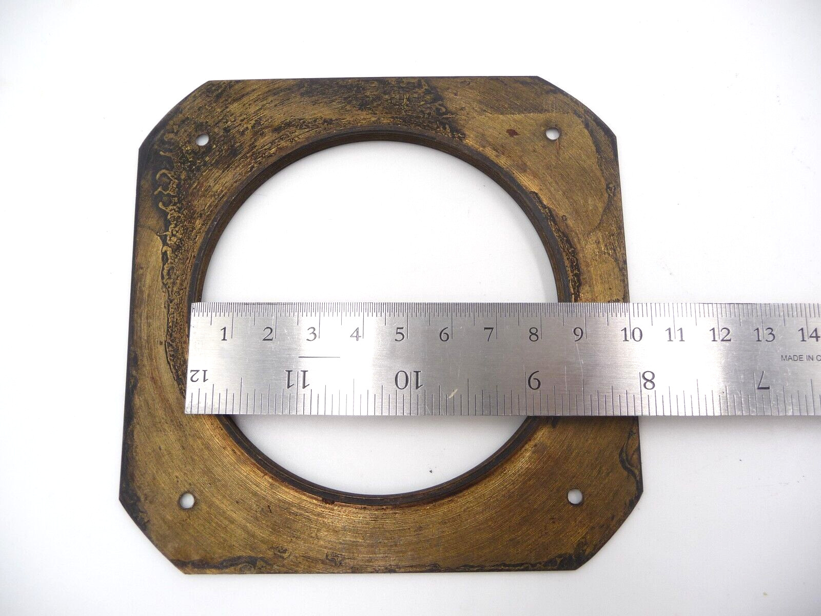 Brass Lens Flange 120x120mm with 85mm hole