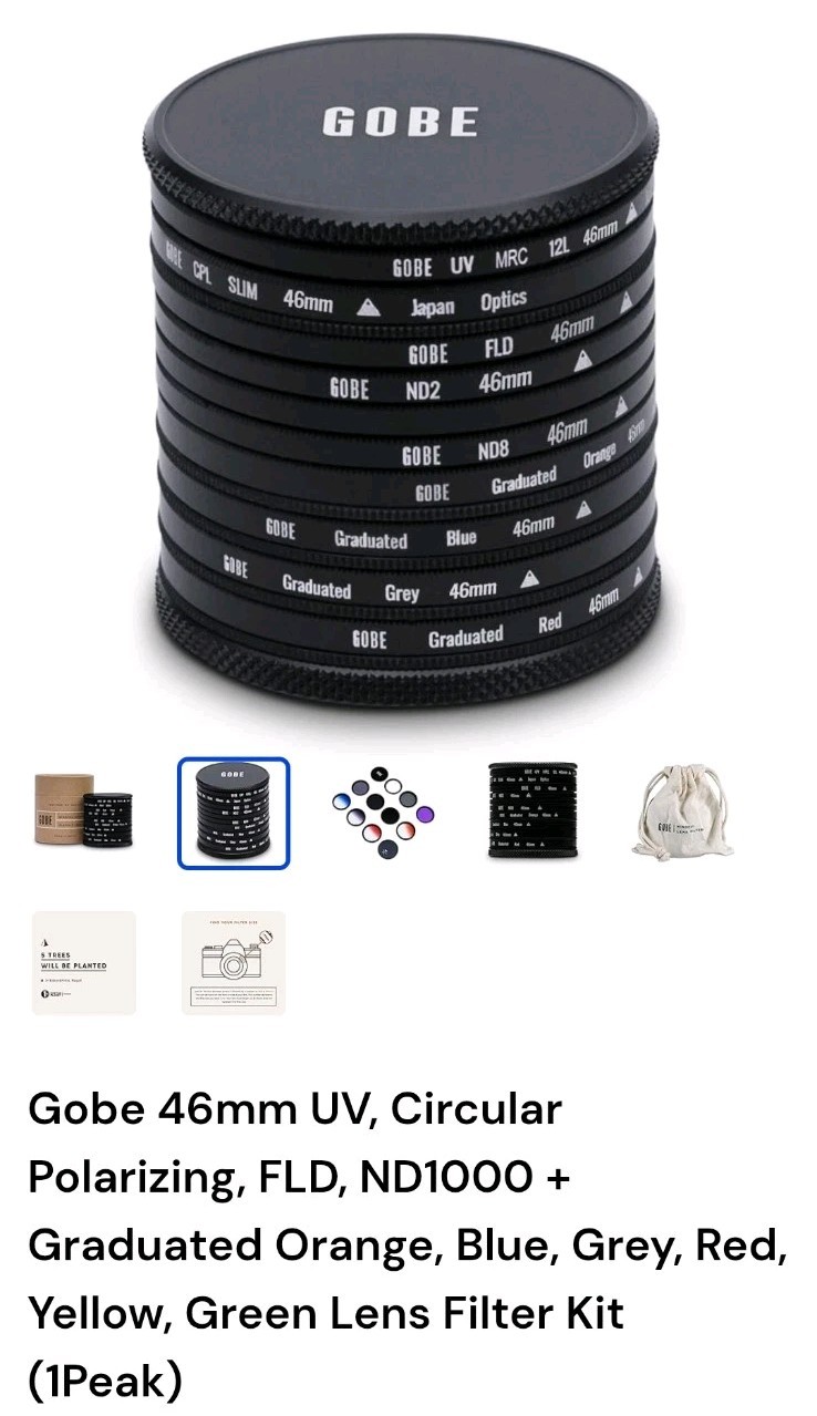 Gobe 46mm – The Collection – Grad Colour+CPL+FLD+ND 9 Piece Filter Kit – M2470