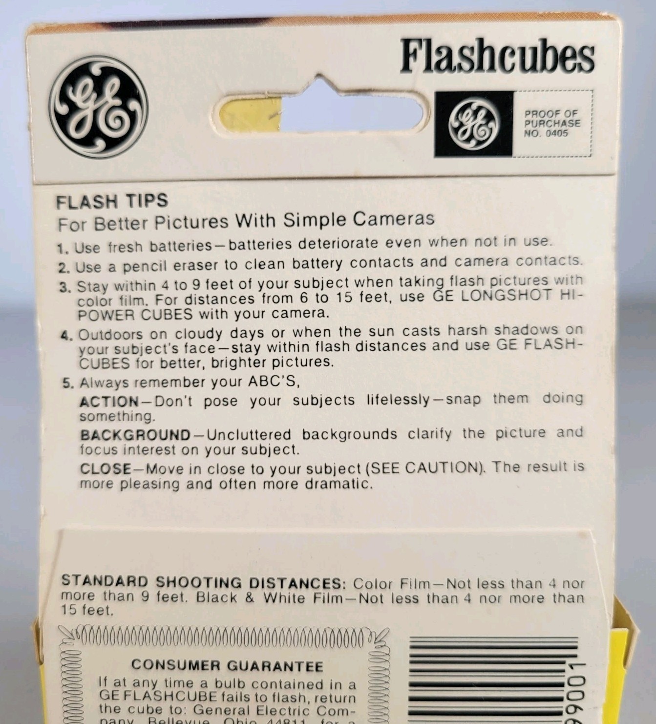 Vintage GE Flashcubes Set Of 3 Cubes in Original Box New Old Stock