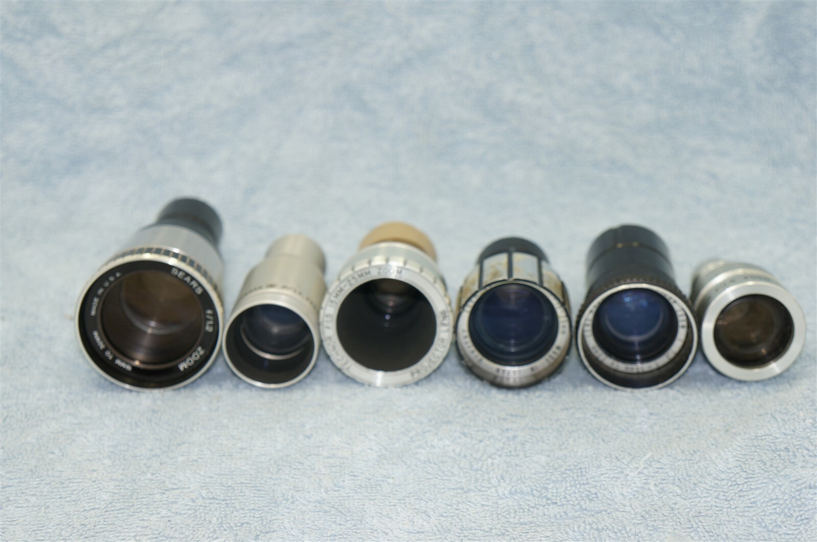8mm Film Projector Zoom Lens Lot Mixed Brands 6 Lenses