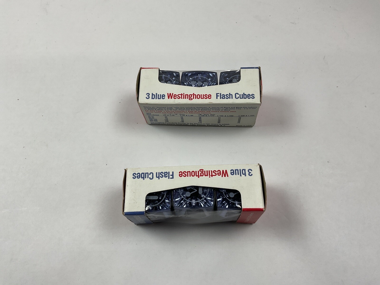 2 Sets Vintage Westinghouse 6 Blue Flash Cubes 12 Flashes 0312-13 Color Balanced