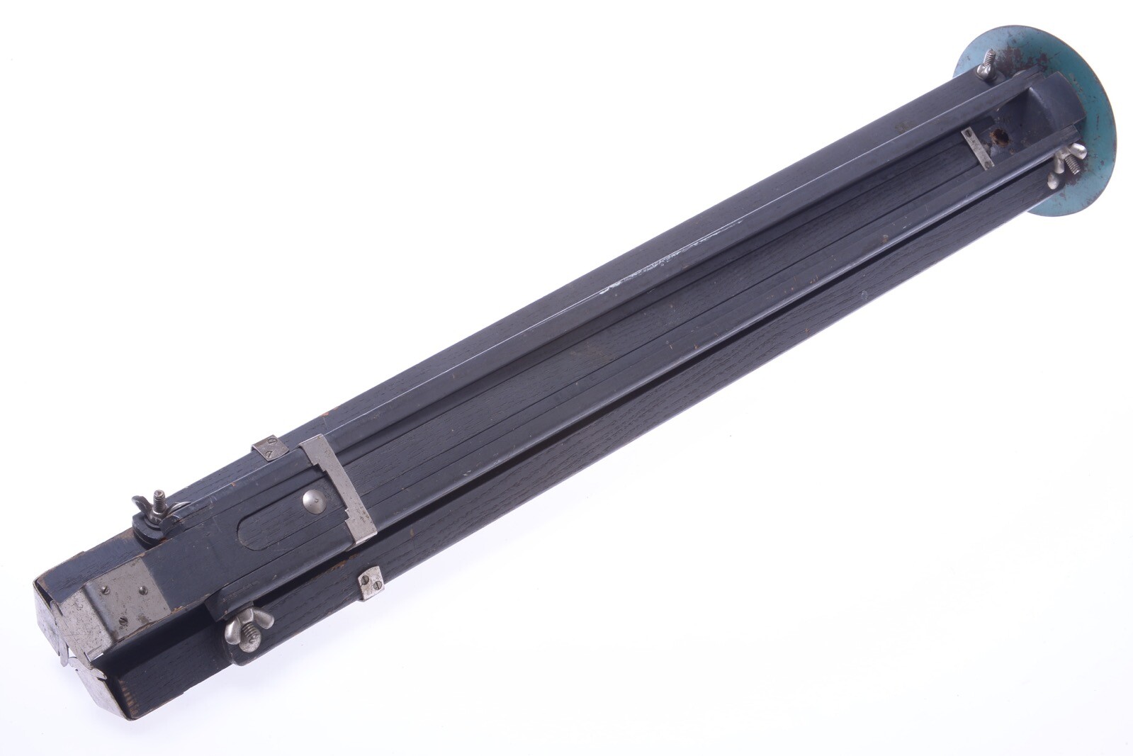 ✅ ANTIQUE WOOD TRIPOD 140CM 55.11″ (GRAY, MILITARY?) GLASS PLATE FIELD CAMERA