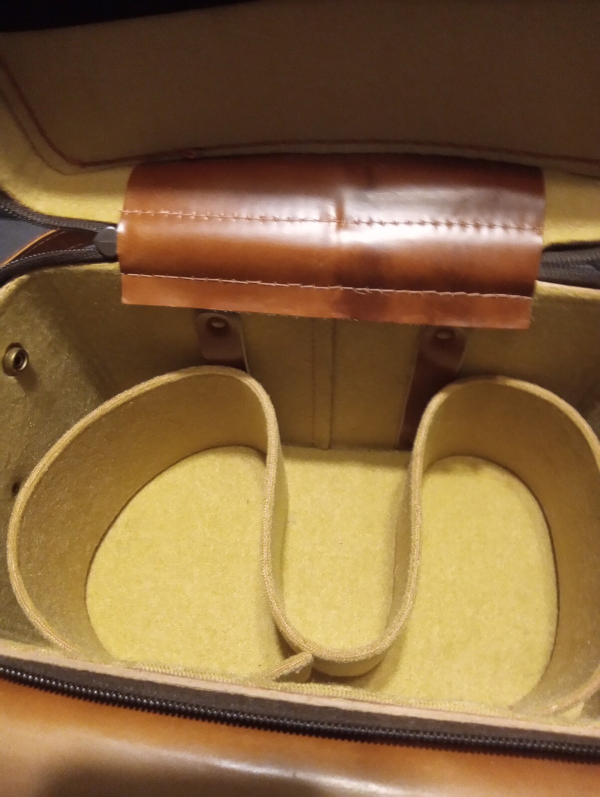 Leather Camera Bag Hard Case With Buckle Strap Vintage Brown 1950-60s #803 USA