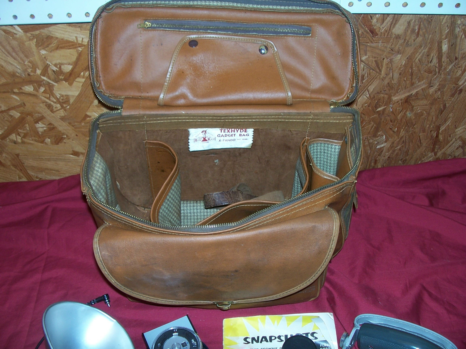 Old Camera Gear Case Kodak Flash Filters Vintage Vivitar Light Meter Honeywell
