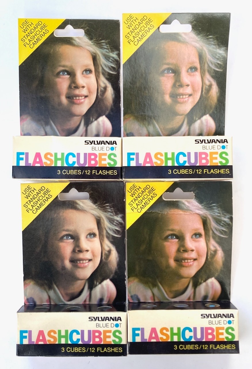 Lot of 4 three-packs – Sylvania FLASHCUBES Camera Flash -12 cubes, 36 FLASHES