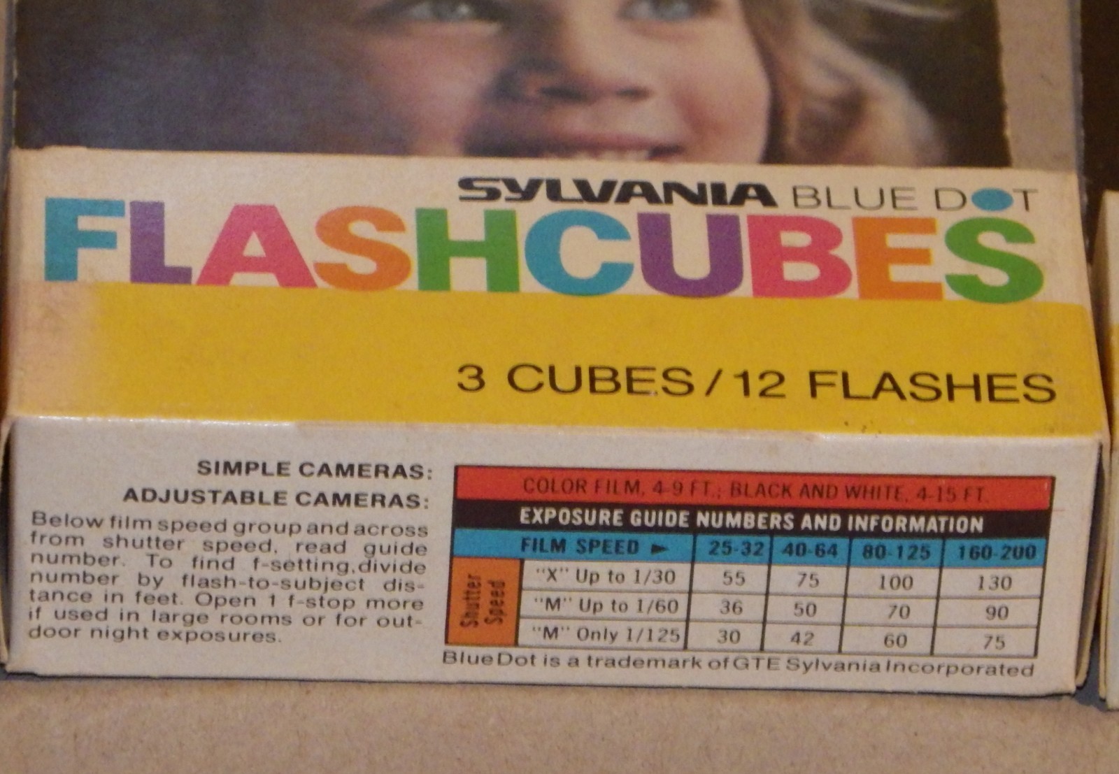 Sylvania Blue Dot Flashcubes 72 flashbulb