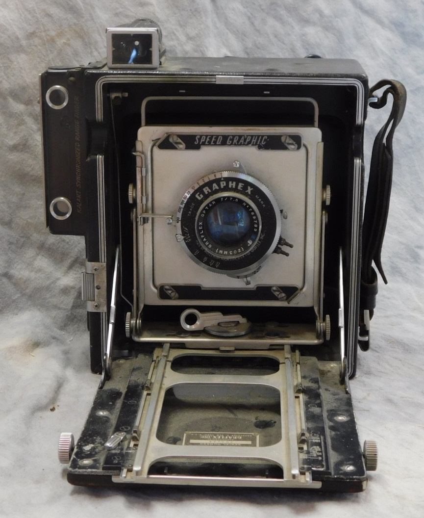 Vintage Pacemaker Speed Graphic 4×5 w/ 203mm f/7.5 Graflex Optar READ!