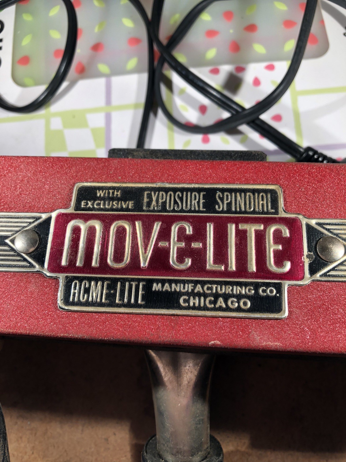 Vintage Mov-E-Lite Model ACME-LITE Chicago Movie Lighting takes 2 Bulbs Works