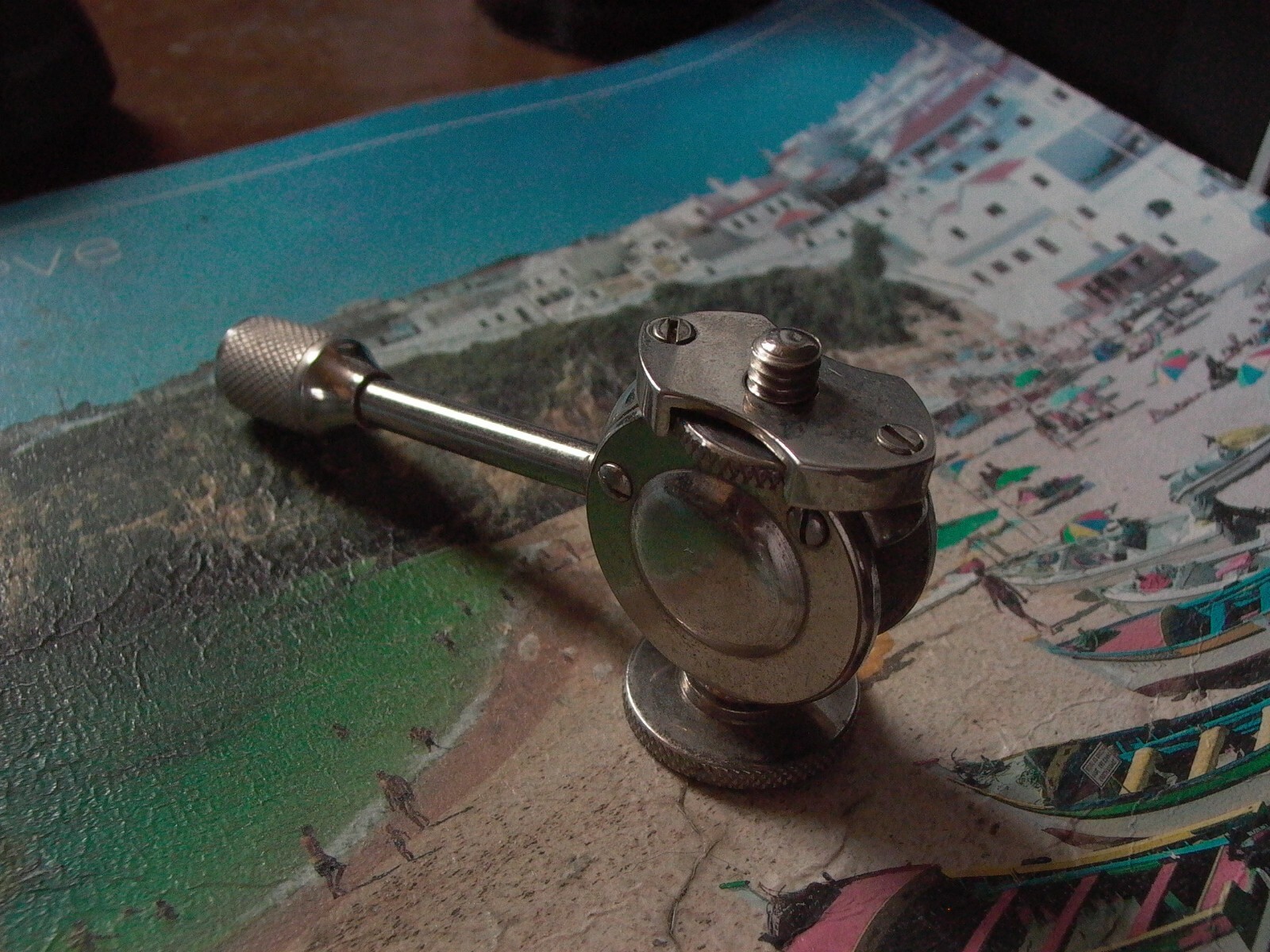 small heavy chromed Tripod Ball head for tiny tripods Japan No Name