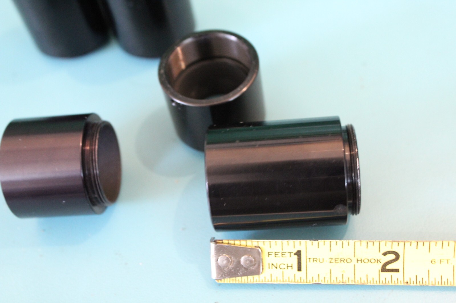 LOT OF 5 C-MOUNT LENS EXTENSION == THREE 1.5″ AND TWO 1″
