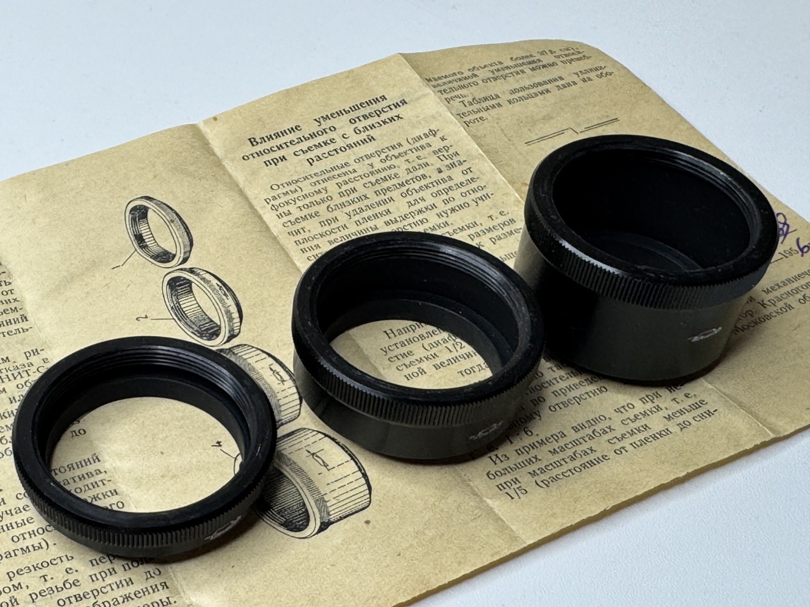 Vintage Extension rings for Zenit camera lenses Soviet accessory of USSR