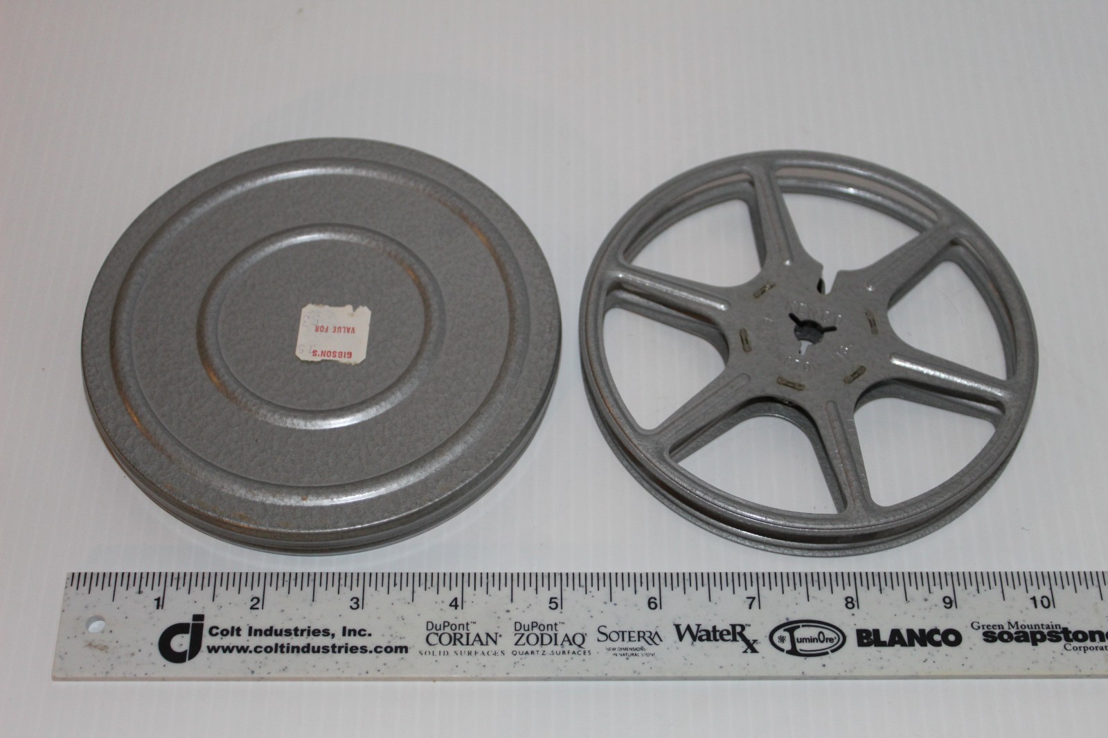 Vintage Kenco 8mm Film Canister 5″ EMPTY Reel Tin Canister Burlington Made USA