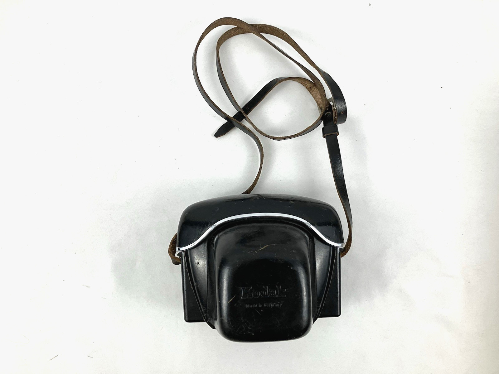 Vintage Kodak Camera Case Black Leather Strap Embossed Logo Carrying Case