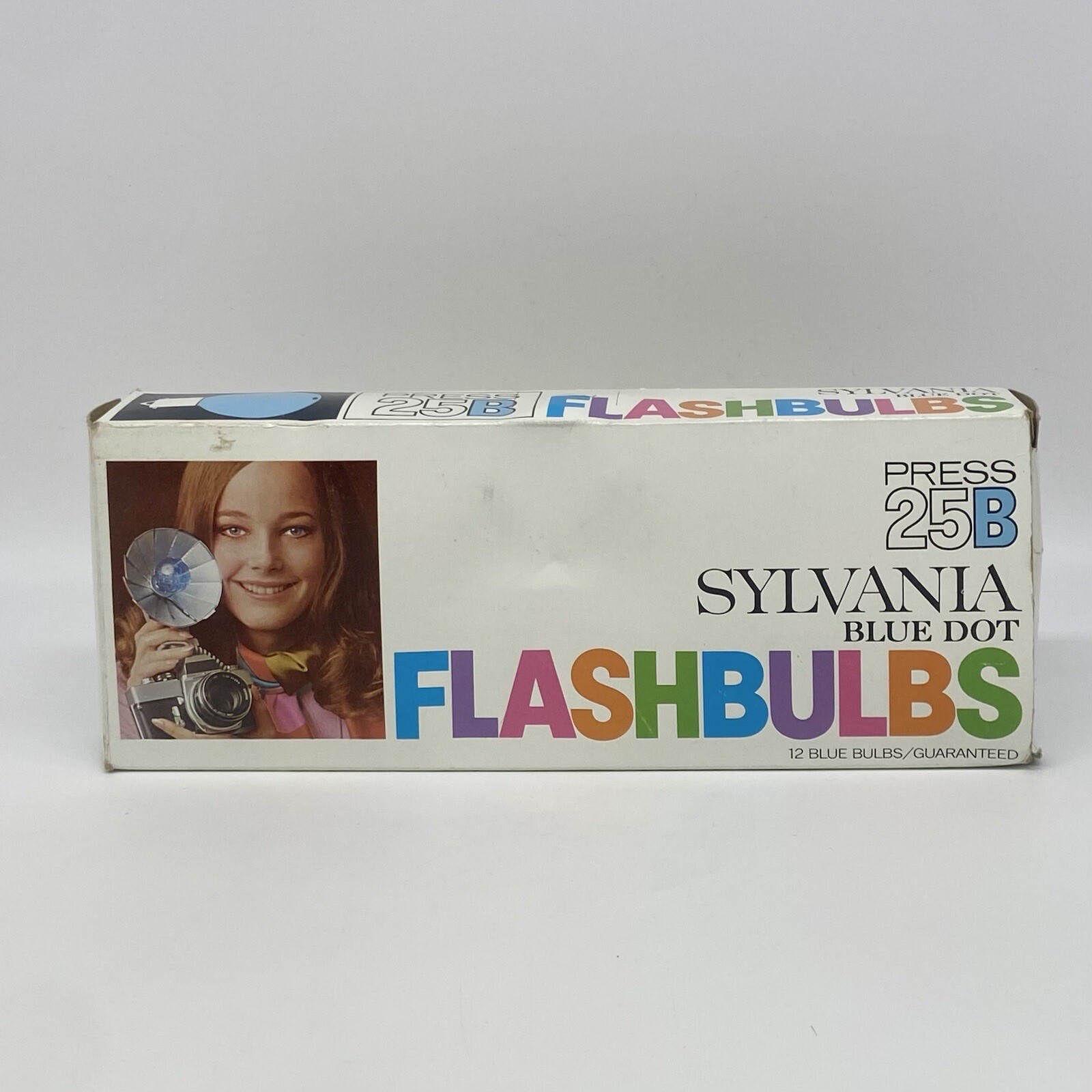 Sylvania Blue Dot Press 25B Vintage Camera Photo Flash Bulbs Box of 12 NOS