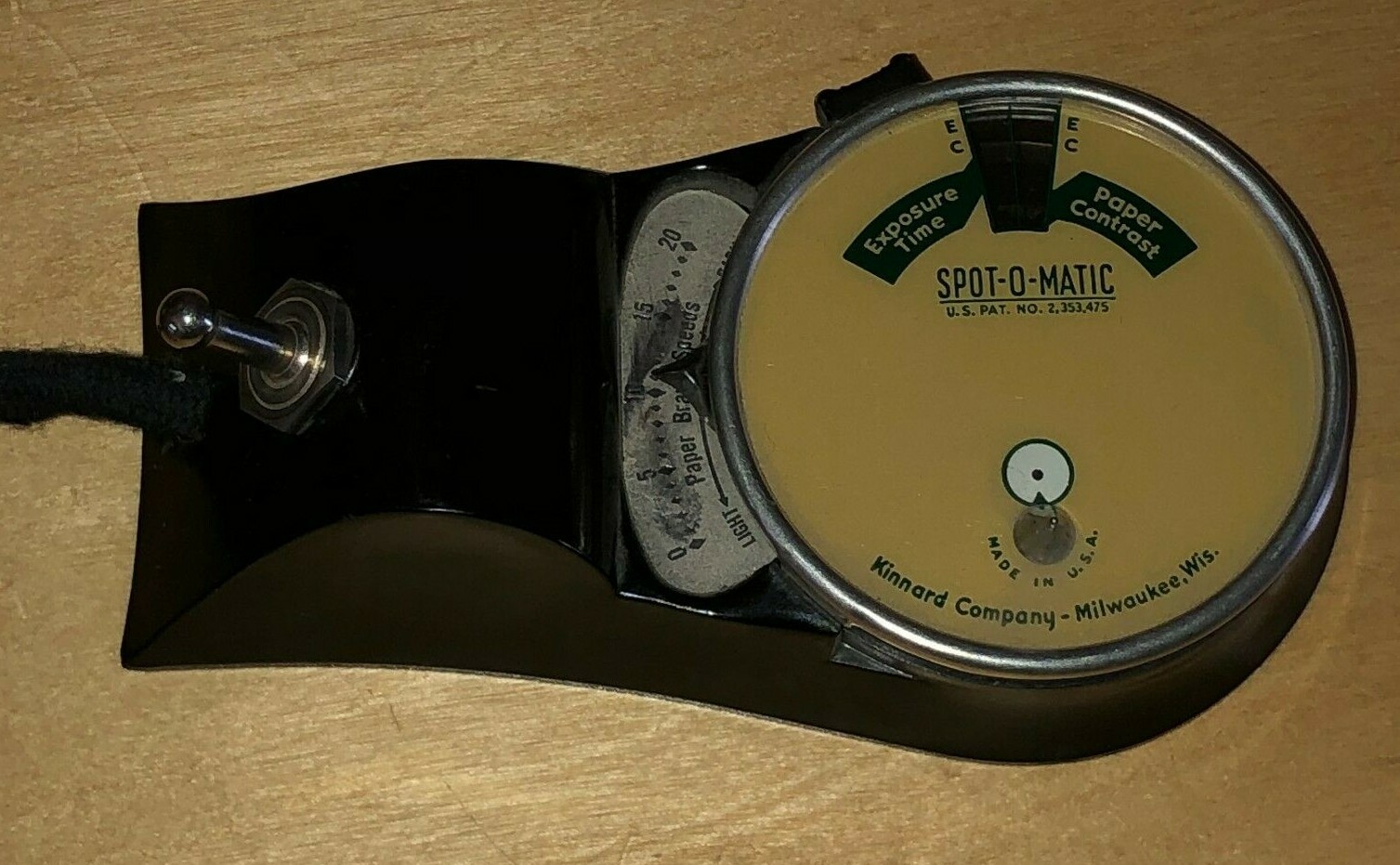 Vintage Kinnard Spot-O-Matic Enlarging Meter Camera Paper Contrast Exposure Time