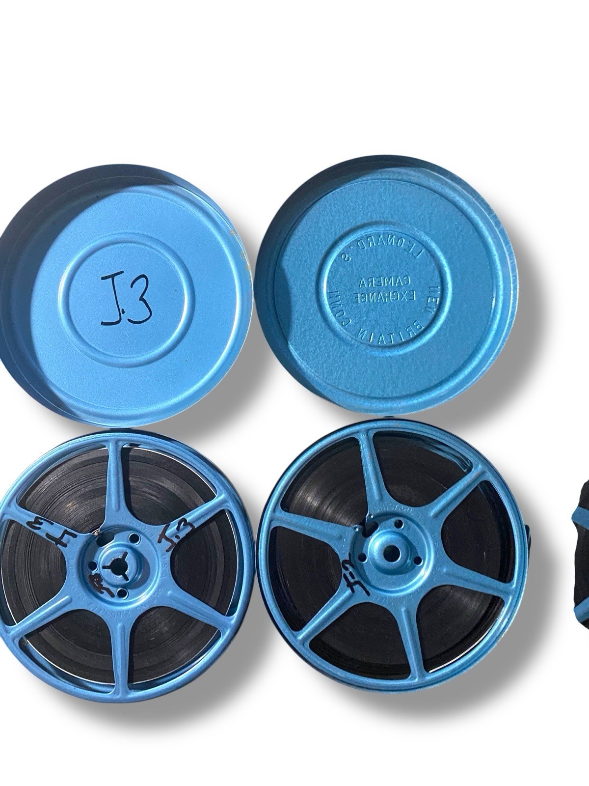 Lot of 4 Metal Film Cans with Reels 8mm 5″ (6) 3″ Plastic Reels Family Vacation