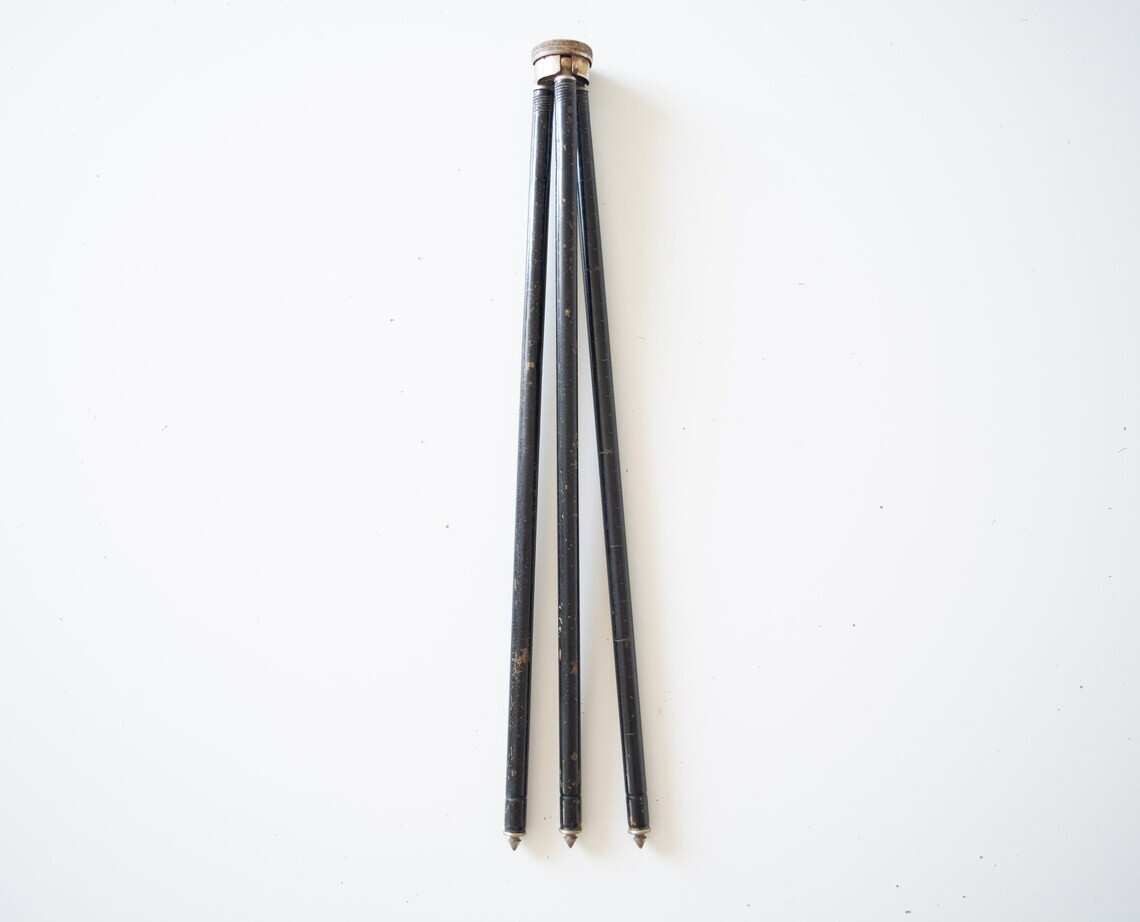 vintage camera tripod Copper tripod by Rokuoh Sha industrial tripod retro tripod