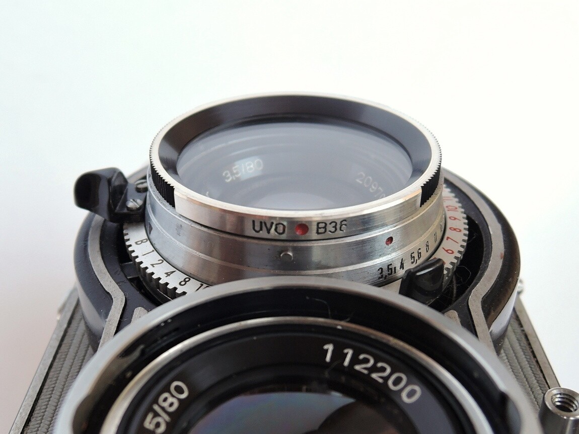 Flexaret UVO B36 Filter Meopta Accessories Bayonet RARE +right blue plastic box.