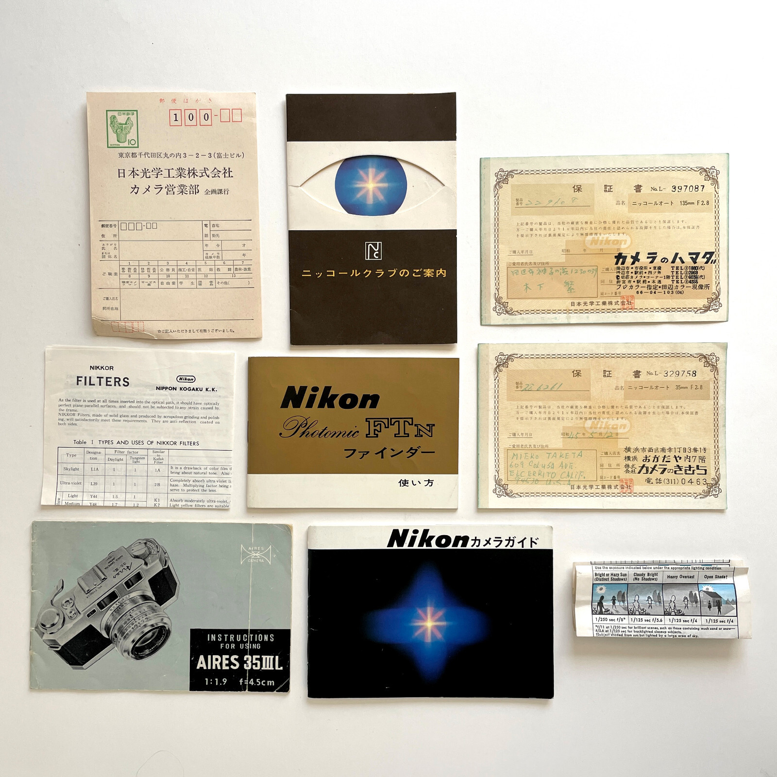 1960s Nikon Camera Lot • Booklets In Japanese • Brochures • Paperwork • Japan
