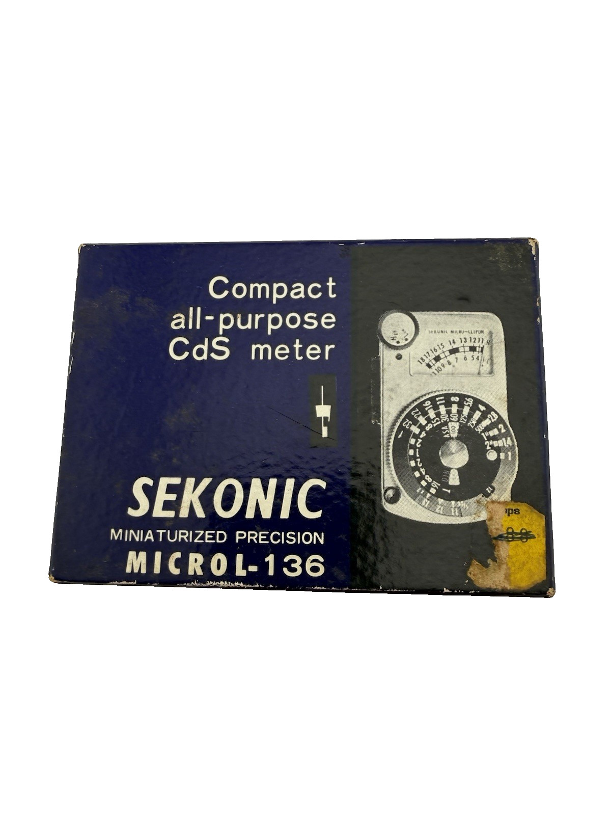VINTAGE SEKONIC MICRO CLIP-ON LIGHT METER L-136 EXPOSURE METER ORIGINAL CASE/BOX