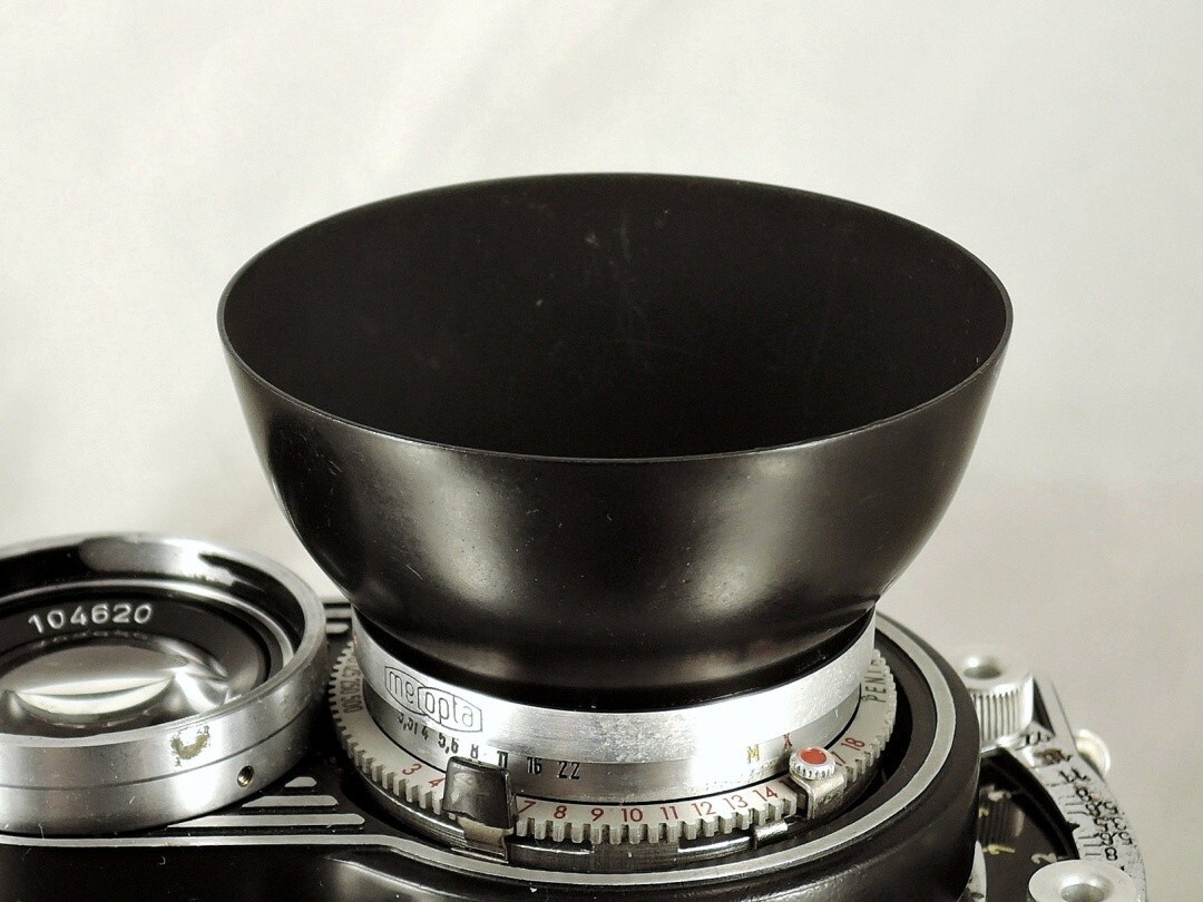 Shade hood Flexaret Meopta round bayonet B40 metal + Genuine box Used