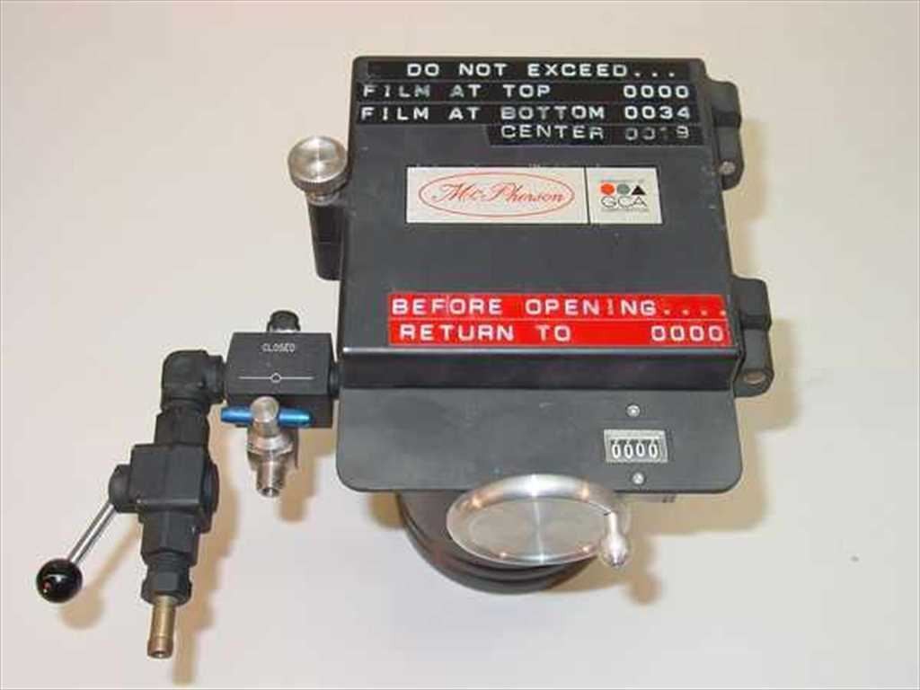 McPherson GCA Film Head Assembly with Mechanical Counter Optical Instrument