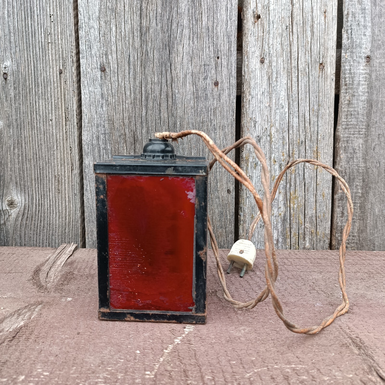 Soviet rich antique red lantern for photo printing 1980s USSR antique.