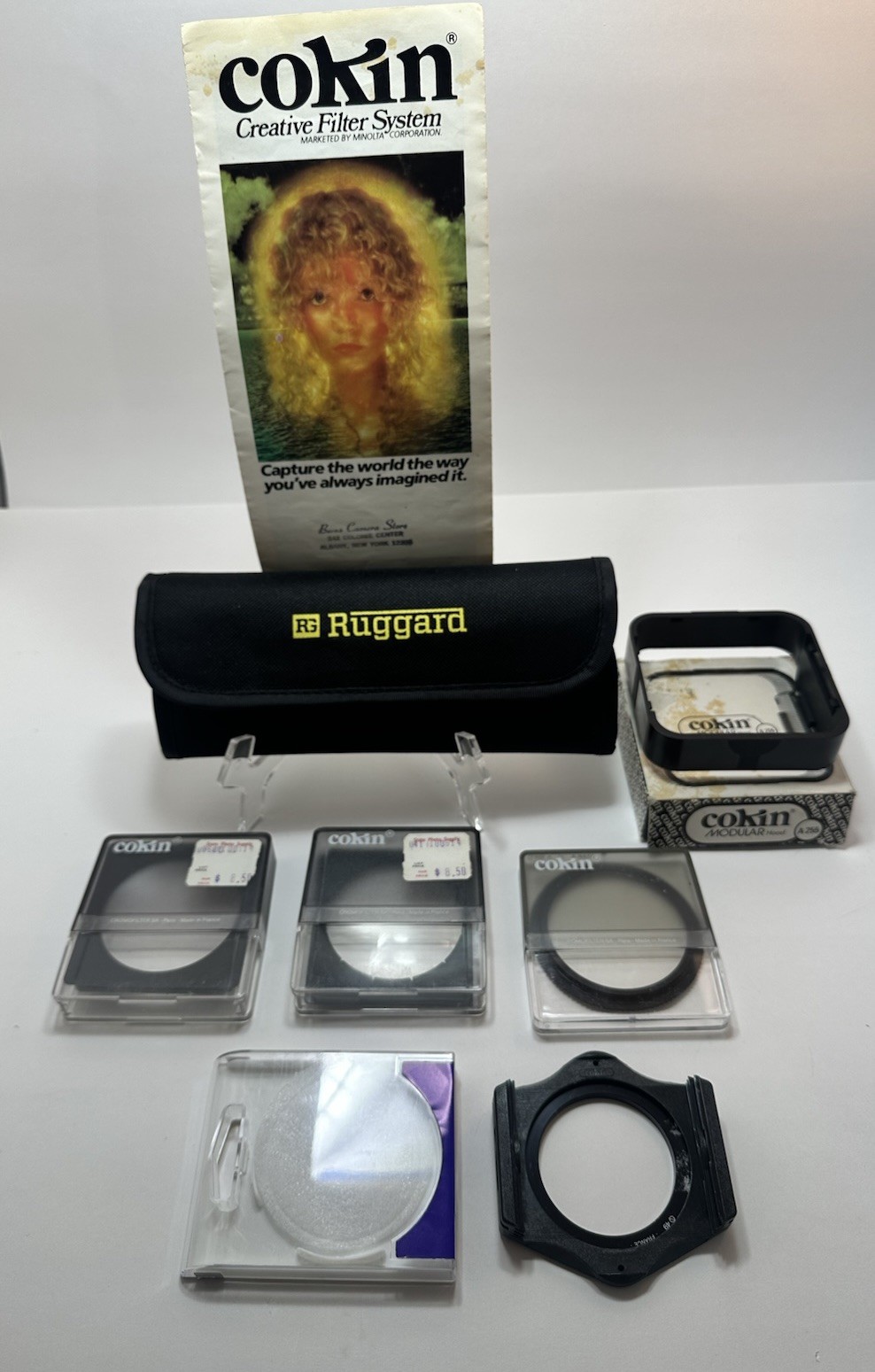 1980’s Vintage Cokin Photography Filter’s And Case Holder Lot Of 7 Collectible