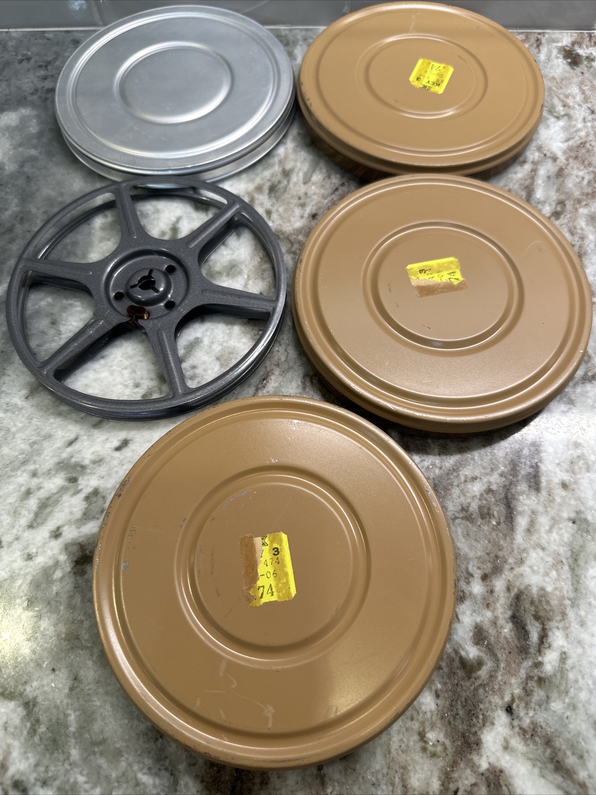 Vintage Kmart Focal 6 Reel 8mm Storage Case w/ 4 Cans & 1 Reel, PO~VG+ Condition
