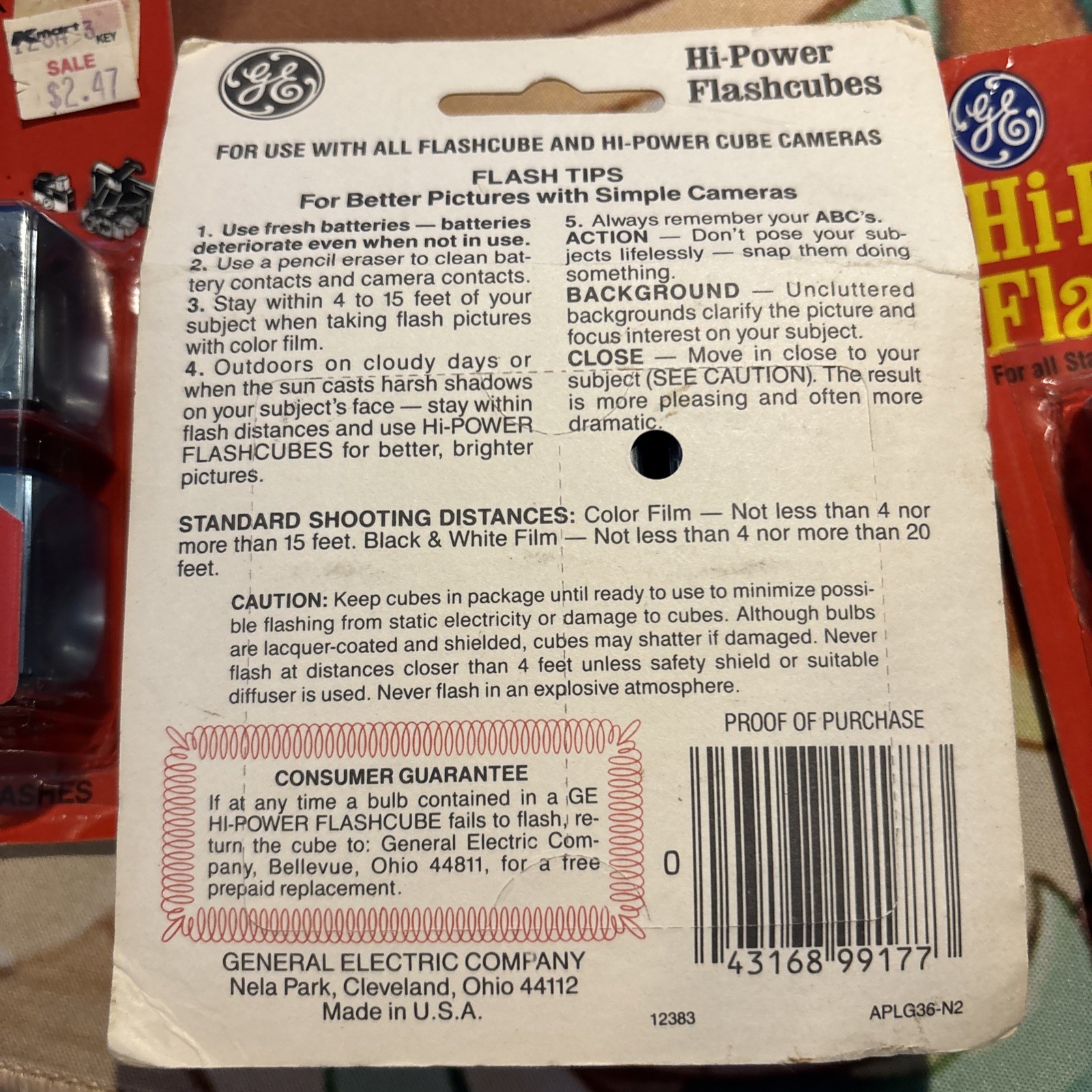 Vintage GE General Electric Flashcubes Flash Cubes 6-Pack Hi-Power NEW Sealed