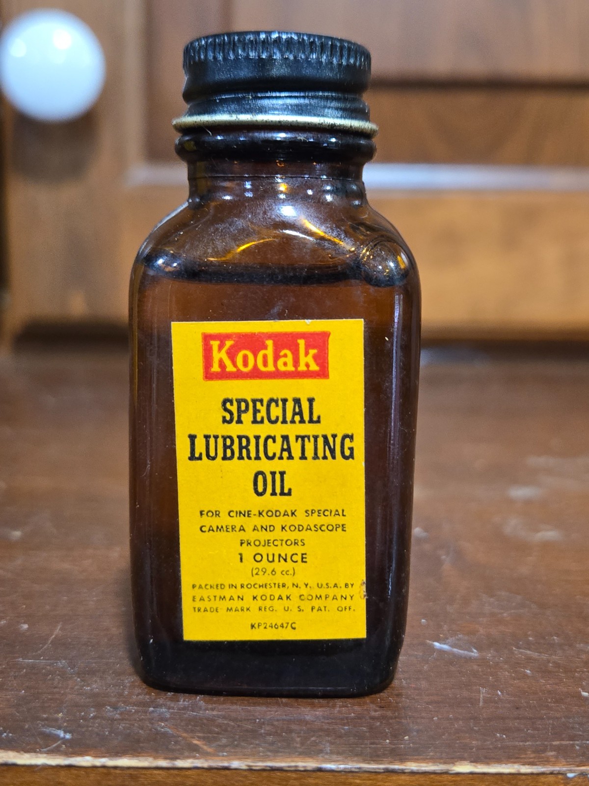 Vintage Bottle of Kodak Movie Special Lubricating Oil for Projectors w/ Box