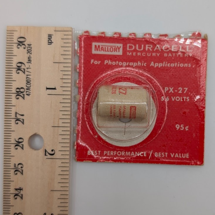 Vintage Mallory Duracell Mercury Battery PX-27 5.6 Volts SEALED – NOT TESTED