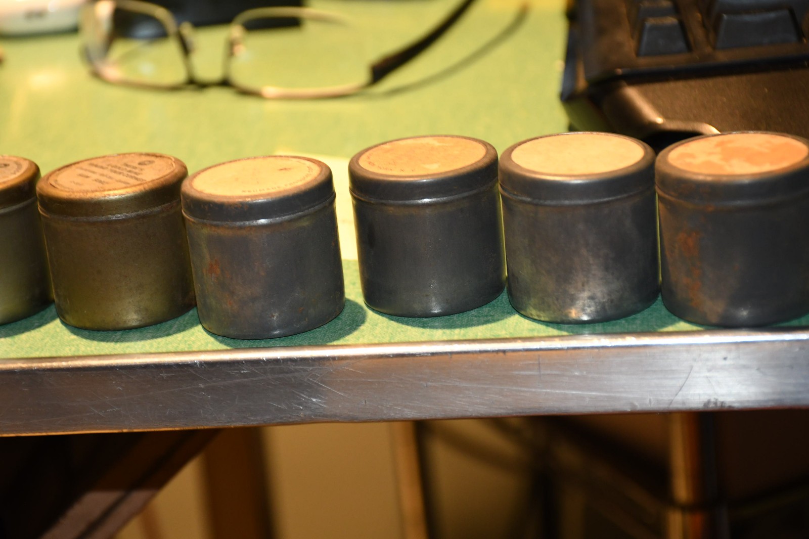(10) Vintage 35mm Metal Film Canisters Steel #10